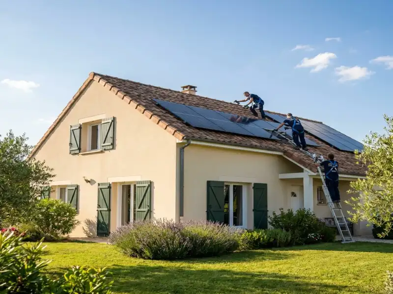 Installation de panneaux solaires photovoltaïques sur maison à Bordeaux par Eco France Habitat